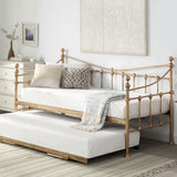 Newnham Brass Metal Classic Victorian Style Day Bed Frame with Guest Trundle