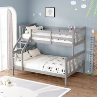 Noah Grey Wooden Triple Sleeper Bunk Bed - Double & Single