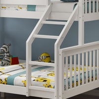 Noah White Wooden Triple Sleeper Bunk Bed - Double & Single