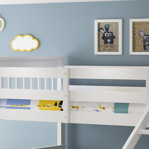 Noah White Wooden Triple Sleeper Bunk Bed - Double & Single