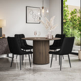 Arlo Walnut Tabletop W Walnut Legs + Nova Faux Leather Dining Chair Set