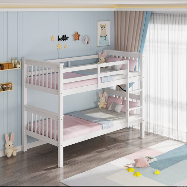 Oliver White Wooden Bunk Bed - Single