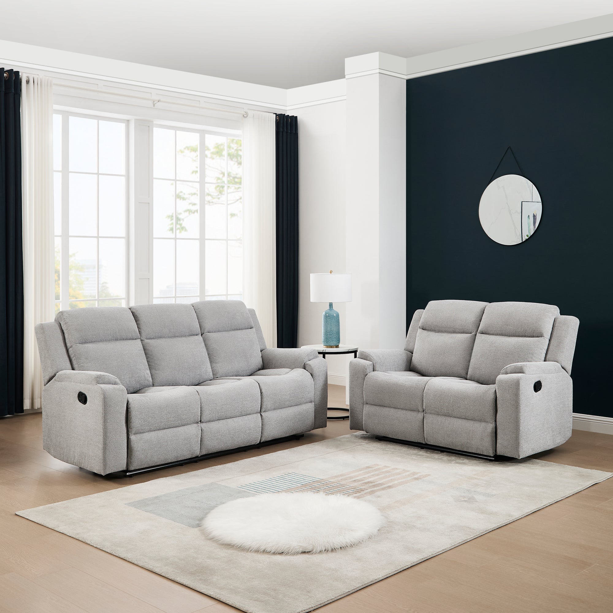 Orka 2+3 Seater Fabric Manual Recliner Sofa Set