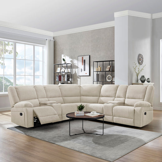 Praga 5 Seater Fabric Corner Recliner Sofa