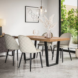 Aria Oak Effect Top Rectangle Dining Table & Raye Velvet Chair
