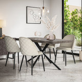Donni Concrete Effect Top Rectangle Dining Table & Raye Velvet Chair