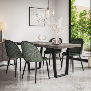 Aria Concrete Effect Top Rectangle Dining Table & Raye Velvet Chair