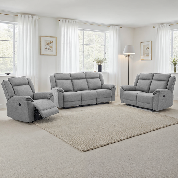 Skye 1+2+3 Seater Linen Electric Recliner Sofa Set