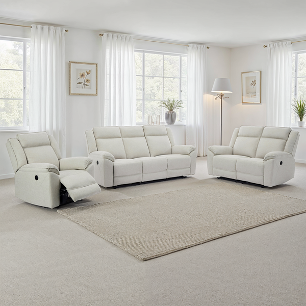 Skye 1+2+3 Seater Linen Electric Recliner Sofa Set