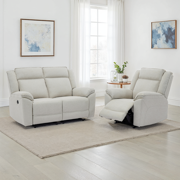 Skye 1+2 Seater Linen Electric Recliner Sofa Set