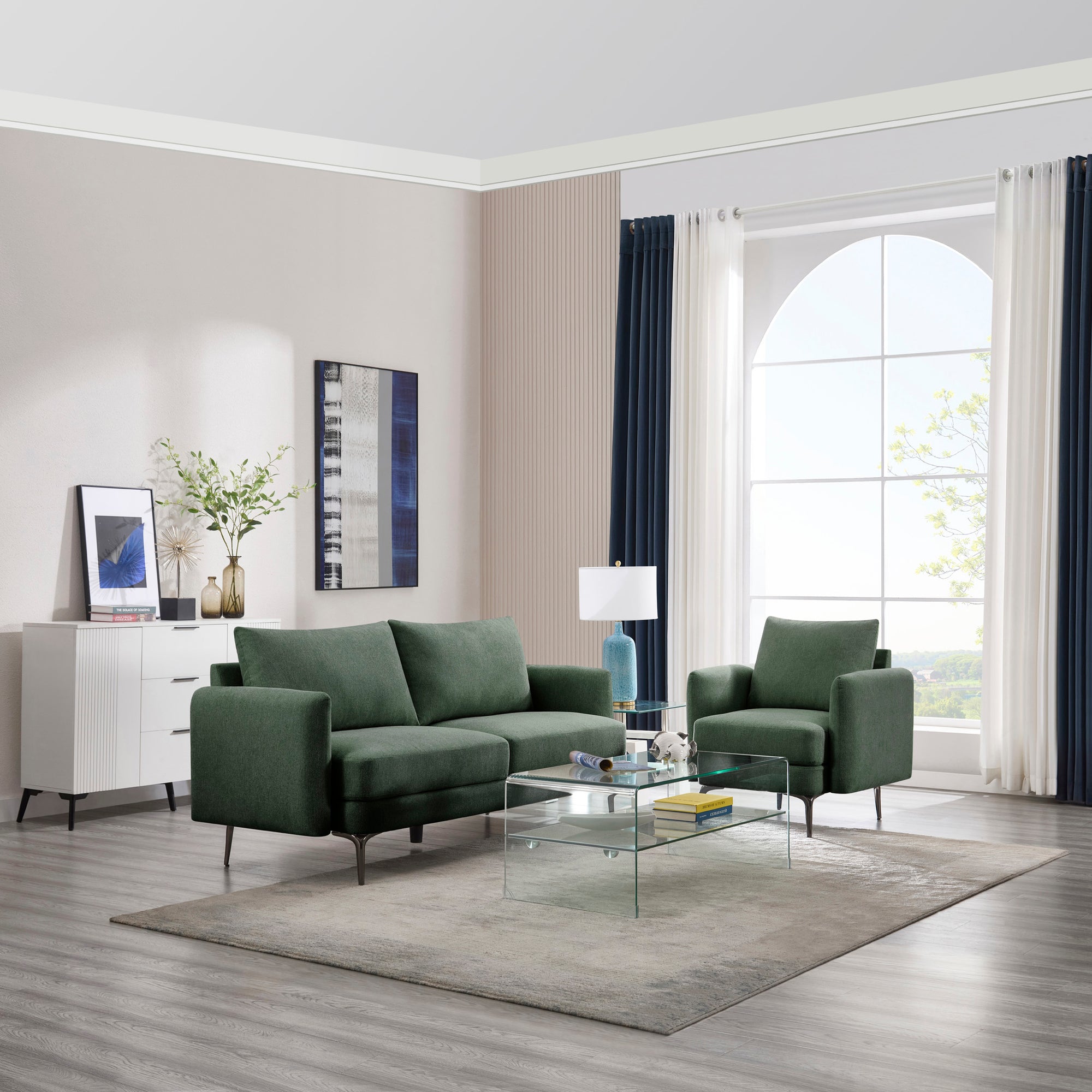 Sofia 1+3 Seater Fabric Sofa Set