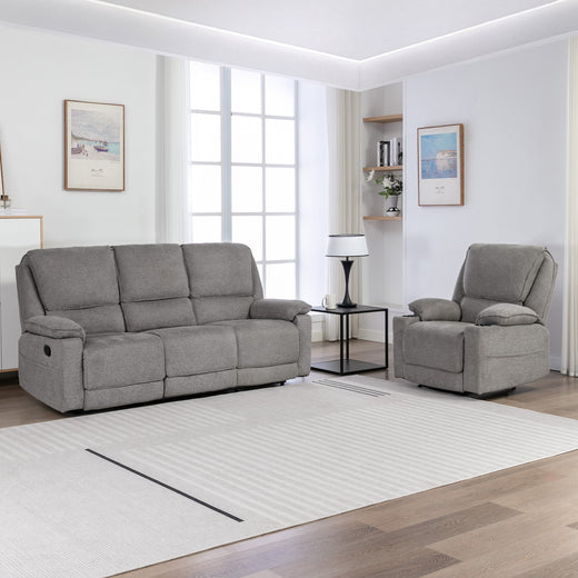Sydney Manual Recliner 1 and 3 Seater Sofa Set
