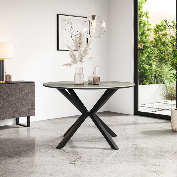 Calne Sintered Stone Ceramic Round Dining Table Gloss/Matt 4-6 Seater
