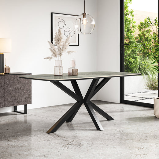 Juno Sintered Stone Ceramic Dining Table Gloss/Matt 6-8 Seater