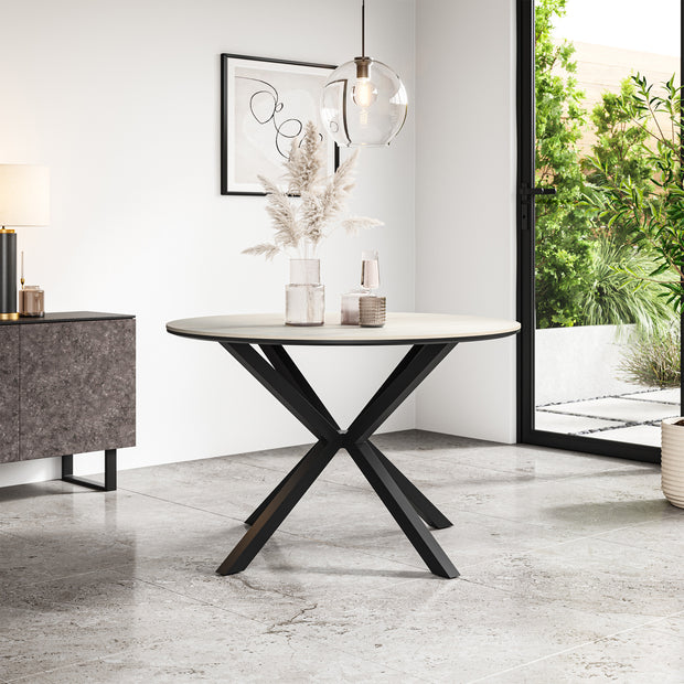 Calne Sintered Stone Ceramic Round Dining Table Gloss/Matt 4-6 Seater