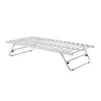 Metal Foldaway Guest Trundle Single Bed Frame in White