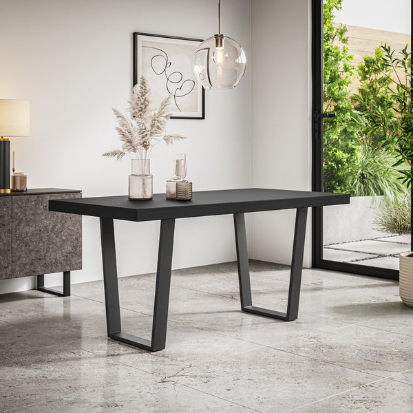 Aria Dining Table with Black Metal Legs