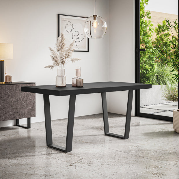 Aria Dining Table with Black Metal Legs