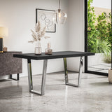 Aria Dining Table with Chrome Metal Legs