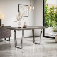 Aria Dining Table with Chrome Metal Legs