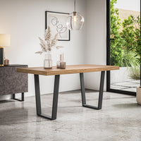 Aria Dining Table with Black Metal Legs