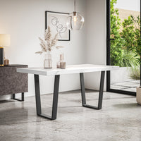 Aria Dining Table with Black Metal Legs