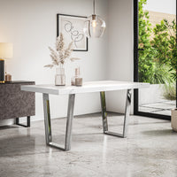 Aria Dining Table with Chrome Metal Legs