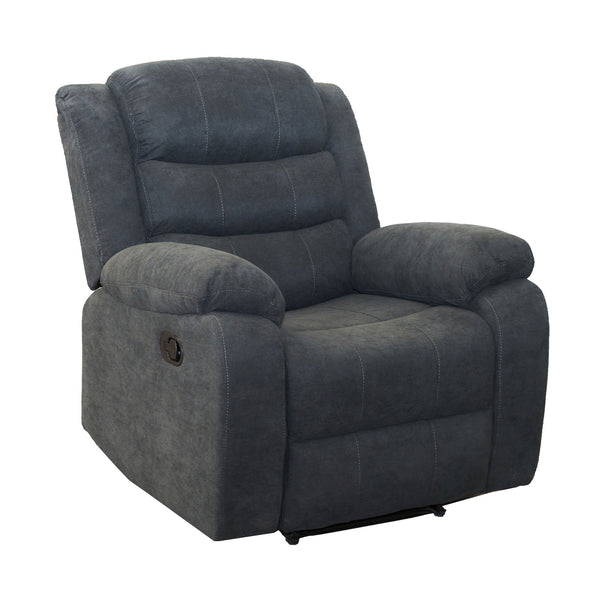 Boston Manual Latch Fabric Recliner Chair in Grey