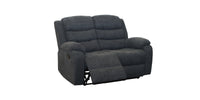 Boston Manual Latch 2 Seater Fabric Recliner Sofa in Grey