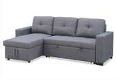 Newport 3 Seater Chaise Fabric Storage Sofa Bed