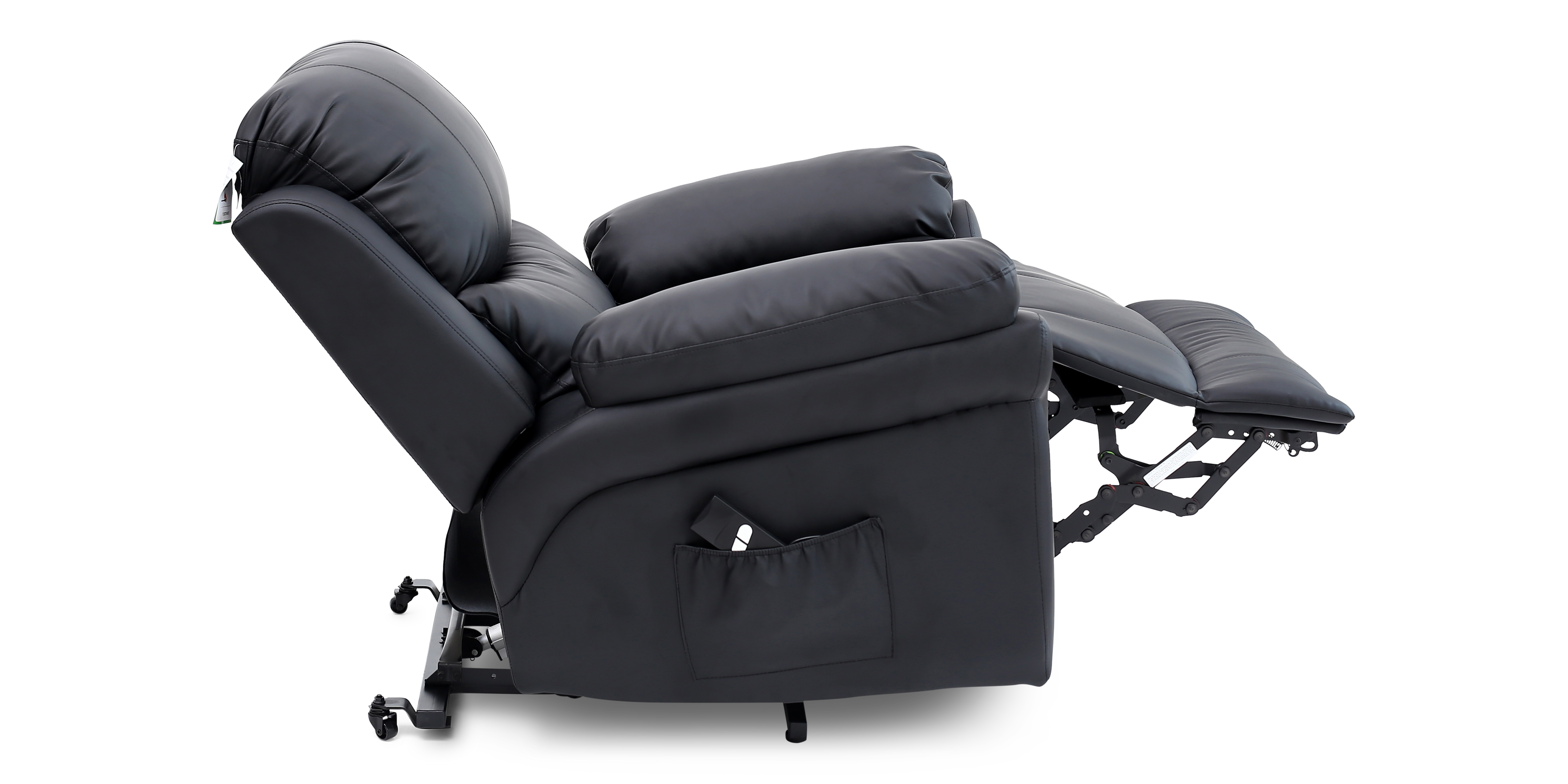 Spring Chair Madison Madison Dual Motor Rise Recliner Leather Chair in Black – Furniture Online