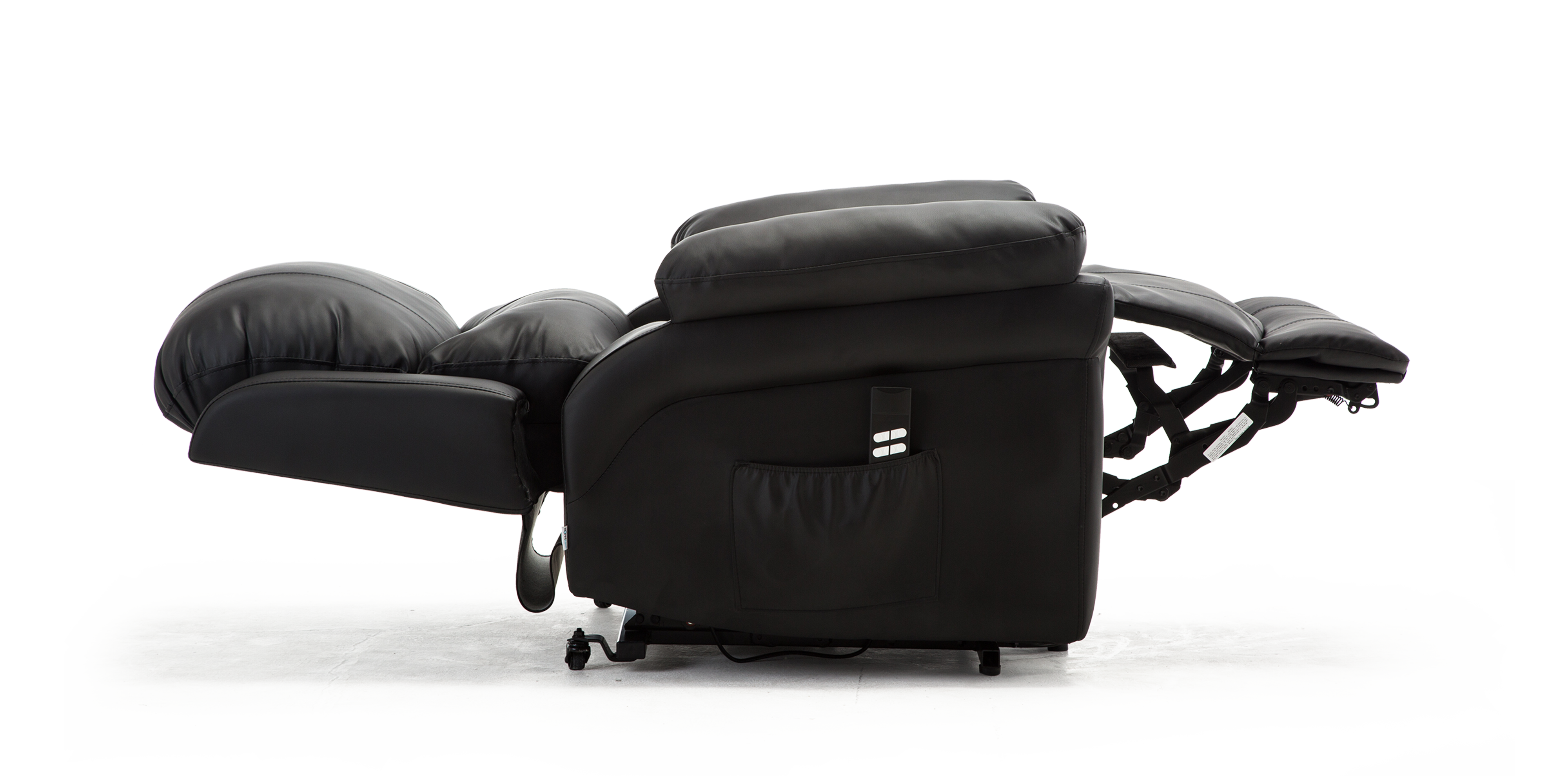 Spring Chair Madison Madison Dual Motor Rise Recliner Leather Chair in Black – Furniture Online