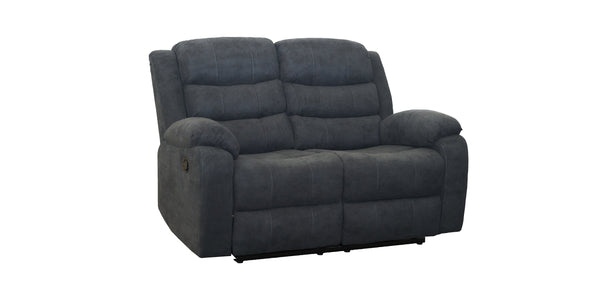 Boston Manual Latch 2 Seater Fabric Recliner Sofa in Grey