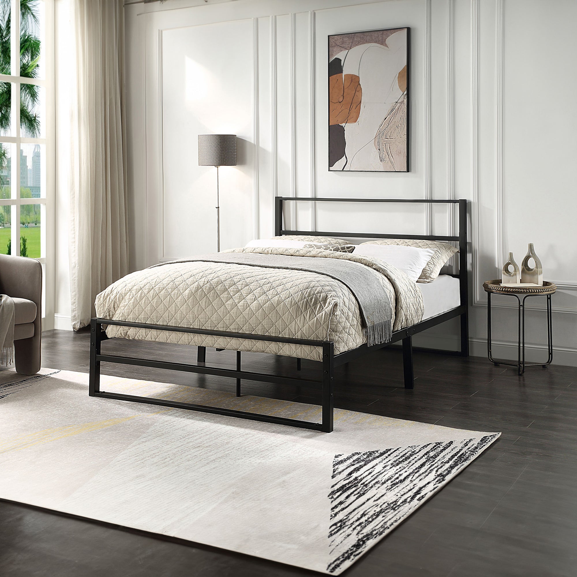Baldock Modern Black Metal Bed Frame