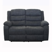 Boston Manual Latch 2 Seater Fabric Recliner Sofa in Grey