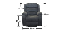 Boston Manual Latch Fabric Recliner Chair in Grey