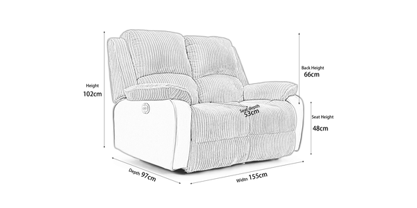 Postana 2 Seater Recliner Sofa